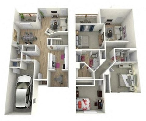 Floor plan for 3 beds, 2.5 baths, 1638 sqft